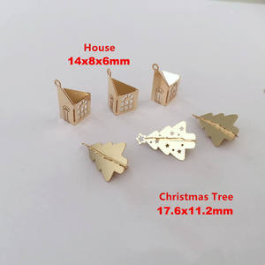 จี้รูป<span class=keywords><strong>ต้น</strong></span>คริสต์มาสประดับขนนก ชุบทอง 14k ของแท้ เครื่องประดับชั้นดี - Product Image 3