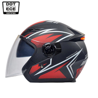 Nouveau casque de moto modulaire ABS demi-face, vente en gros d'usine, certifié DOT, double visière, feu arrière LED, absorption des chocs