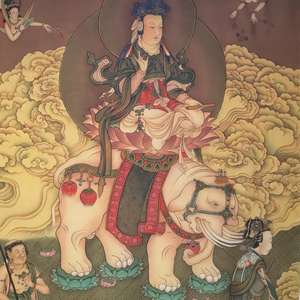 Peintures d'images bouddhistes du Bouddha du Temple de Huayan, des Trois Saints de la Dynastie <span class=keywords><strong>Yuan</strong></span>, dessinées à la main et exclusivement de la dynastie <span class=keywords><strong>Yuan</strong></span> - Product Image 5