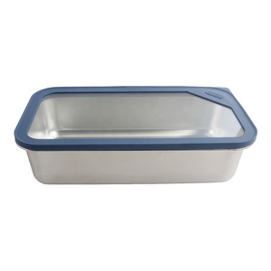 Rectangle Stainless Steel Food Container with Lid Airtight Leak Proof Single Compartment <b>Lunch</b> <b>Box</b> - Product Image 1