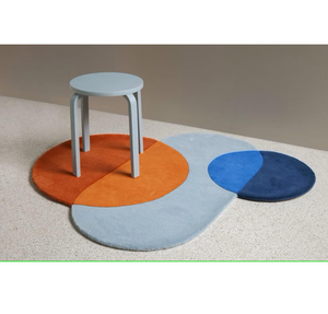 Contemporary Geometric Area Rug Solid <b>Pink</b> Modern Designer Hand Tufted <b>Wool</b> Custom Shape Highly Durable Non-Slip Washable Home - Product Image 3