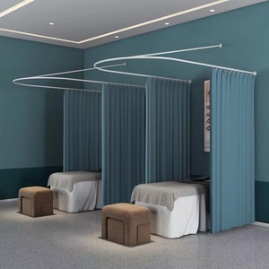 Simple Beauty SalonPartition <b>Curtain</b> U-shaped <b>Long</b> Support Rod Pulling <b>Curtain</b> Beauty Bed Blackout <b>Curtains</b> - Product Image 4