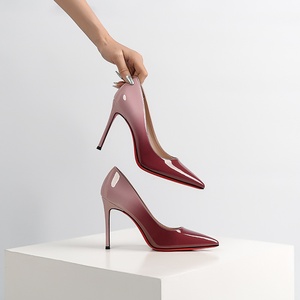 Zapatos de tacón de aguja rojos para mujer, de charol, con punta fina, elegantes, sexys, para discoteca, sin cordones, de PU, con tacón alto y fino, que no cansan el pie. - Product Image 2