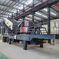 Ligne de production de concasseur de sable mobile Baichy VSI avec moteur de 147-350 kW, taille d'alimentation de 40 mm pour les minerais et les déchets de construction