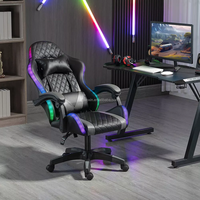 Un ensemble de table de jeu bon marché RGB PC chaise de jeu noir ensemble de table réglable LED ordinateur Table de jeu chaise de bureau