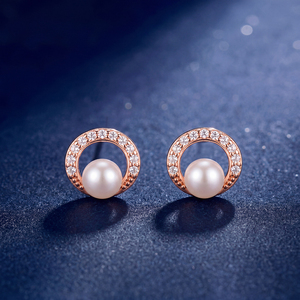 Élégantes boucles d'oreilles pendantes en argent S925 avec perle d'eau douce en forme de cœur et zircon, bijoux pour femmes, cadeau romantique pour mariage ou mariée - Product Image 5