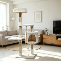 Arbre à chat multi-niveaux stable avec perchoirs en peluche douce, condo pour chat et poteaux à gratter en sisal pour chatons et chats adultes
