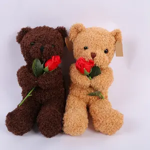Ours en peluche rose doux brun, nouveau design 2021, ourson en peluche, jouets de la saint-valentin, cadeaux de la saint-valentin