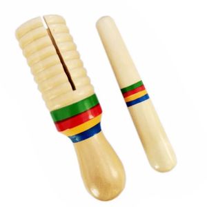 Guiro en bois à tube unique, instrument de percussion Orff pour l'éducation musicale et les performances - Product Image 3