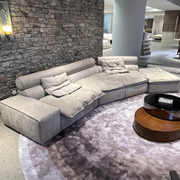 Canapé modulaire surdimensionné de design italien, revêtement en chenille, canapé nuage, assise profonde pour salon, villa, hôtel, salle de séjour