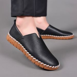 Mocasines de Cuero Genuino para Hombre con Logotipo Personalizado, Zapatos Casuales y Formales Sin Cordones para Hombre, Zapatos Planos para Boda y Fiesta - Product Image 4