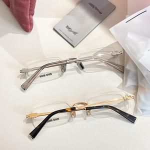 Occhiali Senza Montatura Miu Style SMU2024 - Occhiali di Lusso Classici, Leggeri, Eleganti e Chic Intelectuali VMU50Y per Uso Quotidiano - Product Image 1