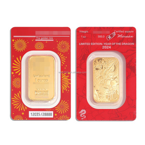 Colección Suiza 2024, Dragón del Zodiaco Chino, Lingote de Cobre de <span class=keywords><strong>1</strong></span> <span class=keywords><strong>Onza</strong></span>, Paquete en Blíster, Barra de <span class=keywords><strong>Oro</strong></span> de Latón Sólido de 31g en Venta - Product Image 1