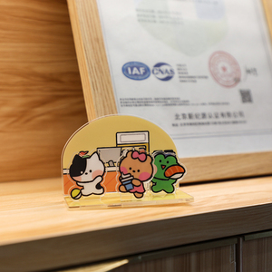 สติ๊กเกอร์อะคริลิคการ์ตูนน่ารัก รูปสัตว์ พิมพ์ลายตามสั่ง แมว กบ หมี ของตกแต่งโต๊ะทำงาน สำหรับแบรนด์ - Product Image 1