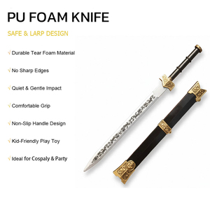 Espada de espuma de 31 pulgadas para cosplay, material de PU suave, forma realista, ligera, duradera, diseño de arma de espuma segura para juegos de rol - Product Image 1
