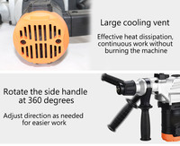 Marteau perforateur rotatif SDS-Plus KONSUN 83429800W, marteau de démolition robuste de 26 mm, vitesse variable et contrôle des vibrations
