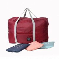 Sac de voyage pliable et léger en tissu Oxford, imperméable, multi-usages, avec fermeture éclair et logo personnalisé, idéal pour le rangement en gros