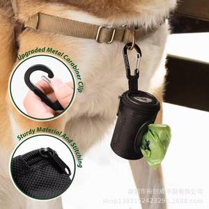 Custom in poliestere cane cacca porta borsa con tessuto morbido cucciolo cerniera del sacchetto di immondizia con guinzaglio cane cacca sacchetto - Product Image 6