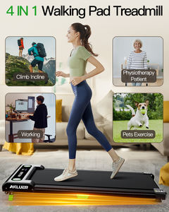 Bantalan berjalan elektrik portabel 2-in-1, 330LBS layar LED miring dua sisi Treadmill fitur lipat pijat kaki rumah/kantor - Product Image 4