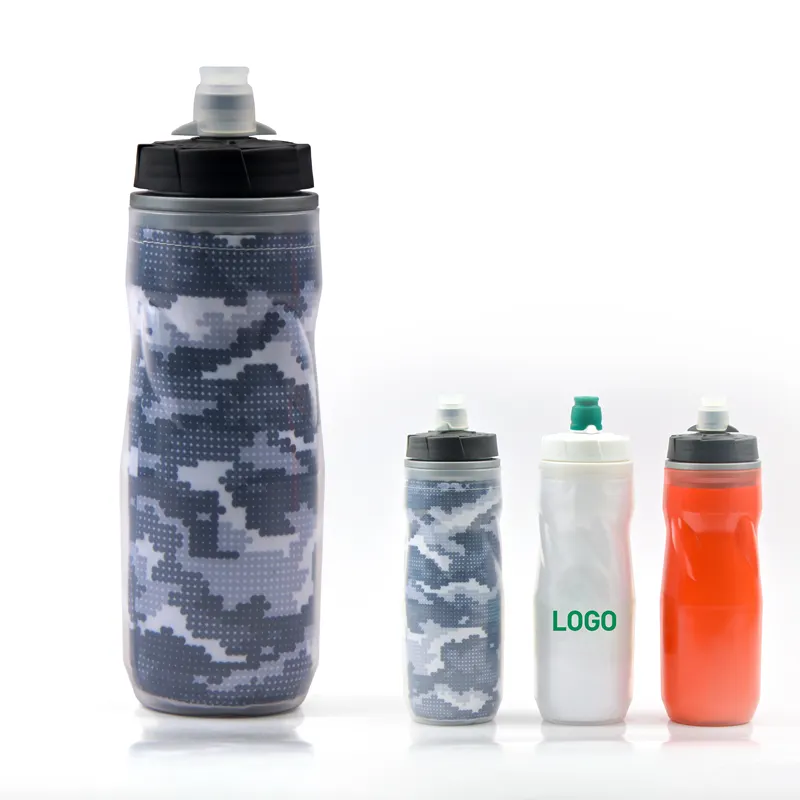 Bottiglia di acqua di plastica della bevanda di sport della montagna 610ML della bicicletta della bici isolata doppia parete di alta qualità con il coperchio della guarnizione dell'aria