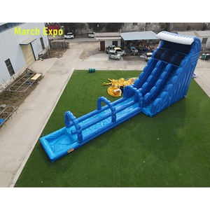 Tobogán Acuático Gigante Inflable para Adultos, Tobogán de Piscina de 18 m de Largo, Tobogán Inflable de PVC Iridiscente para Parque Acuático con Piscina Desmontable - Product Image 5