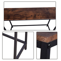 Table console de salon haute en bois et acier au design simple et minimaliste