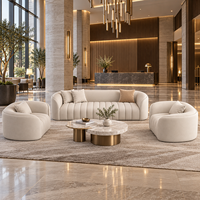 Ensemble de canapés minimalistes pour salon d'hôtel, style nordique, pour réception de maison d'hôtes, avec fauteuils et table basse