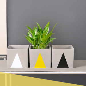 Macetas de cilindro geométricas rústicas de interior creativas maceta de cemento de interior colorida para plantas y flores - Product Image 5