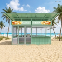 Kiosque extérieur robuste en acier, étanche, écologique et recyclable, unité de restauration mobile préfabriquée pour café