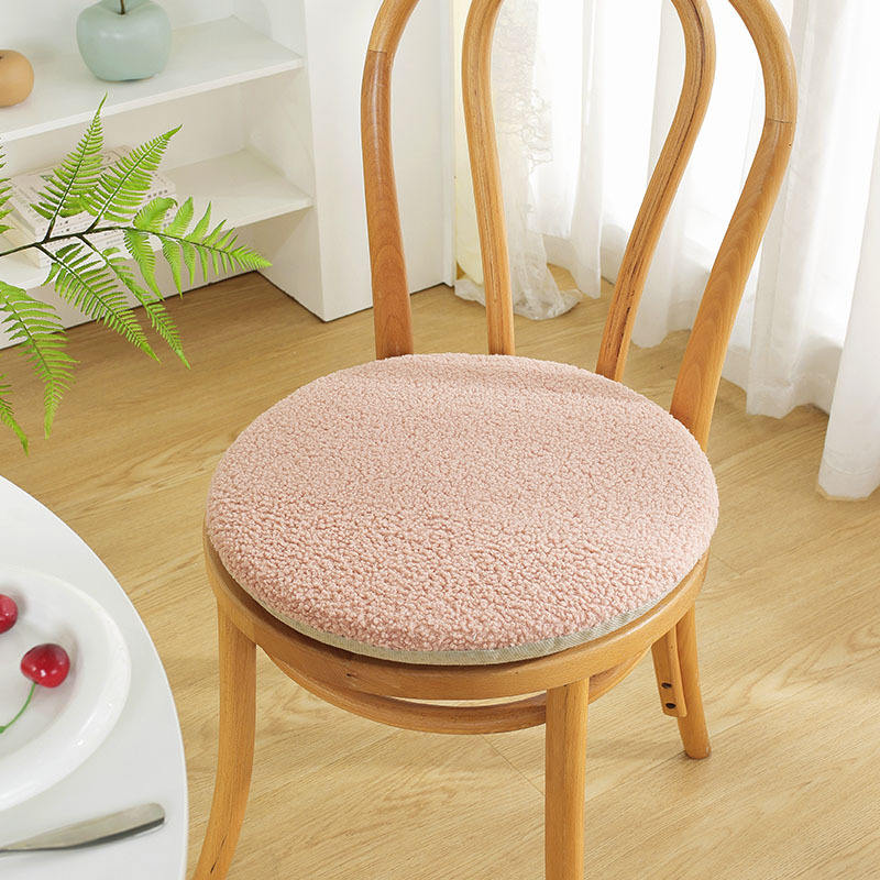 เบาะรองนั่งขนแกะทรงกลม - สีชมพูหม่น