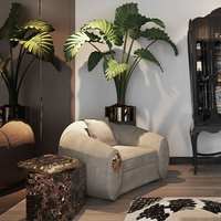Table basse de luxe inspirée de Stonehenge, en laiton et marbre, avec design asymétrique, mobilier pour la maison
