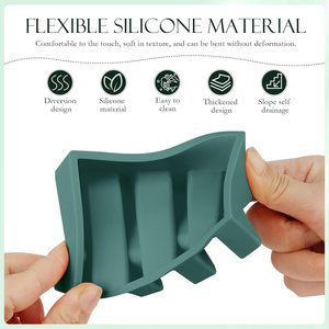<span class=keywords><strong>Porte</strong></span>-savon en silicone auto-drainant pour la douche, la salle de bain, la cuisine, la <span class=keywords><strong>baignoire</strong></span>, facile à nettoyer - Product Image 4