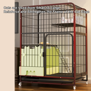 <span class=keywords><strong>Cage</strong></span> anti-éclaboussures pour chat avec bac à litière intégré, villa mobile multi-niveaux pour chat, pour utilisation en intérieur - Product Image 2