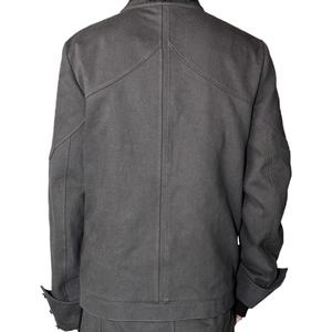 เสื้อแจ็คเก็ตผู้ชายผ้าทวิลคอตตอน 100% แบบขายส่งสำหรับฤดูใบไม้ผลิ ทรงคอร์ทแจ็คเก็ตติดกระดุมสองแถว กระดุมแบบไม่เรียงแถว ทรงสั้น - Product Image 4