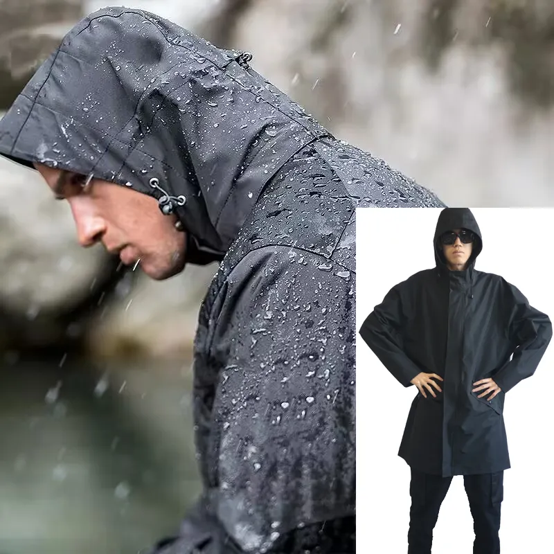 Giá bán buôn cộng với kích thước áo mưa unisex không thấm nước mưa áo khoác Packable ngoài trời trùm đầu Áo Gió