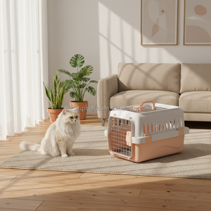 Cage de transport classique en plastique rigide respirant, approuvée par les compagnies aériennes, avec bouton, pour petits animaux et oiseaux - <span class=keywords><strong>Vente</strong></span> en gros pour animaleries - Product Image 4