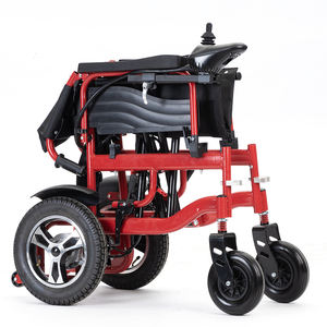 Scooter eléctrico rojo 2025 para discapacitados, empuje manual y Pedal, silla de ruedas portátil plegable, Material de acero con freno de mano - Product Image 4