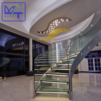 Rampe en verre LED, escalier en colimaçon en acier inoxydable pour usage intérieur, appartements, villas - Marque Maist, fabriqué en Chine, respectueux de l'environnement