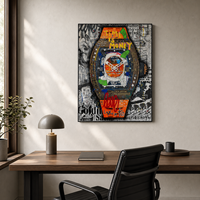 L'argent est du temps - Tableau mural graffiti, art pop urbain motivant pour bureau, salle de jeux, bar, intérieurs urbains