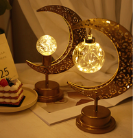 Lampe led en fer pour Ramadan, croissant de lune, décoration, lampe lunaire enchantée, suspendue, magique, veilleuse