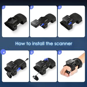 1D parmak tetik 1D 2D giyilebilir kablosuz Handsfree QR barkod okuyucu Bluetooth eldiven barkod tarayıcı - Product Image 6
