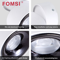 FOMSI LED 12W Aluminium Pliable Downlight Angle Réglable Spot Lumière Surface Montage Carré Anti-éblouissement Projecteurs pour Intérieur