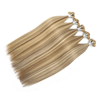 Alibaba al por menor virgen extensiones europeas 22 pulgadas Cheveux ruso Keratin Bonds Real Remy punta plana extensiones de cabello humano
