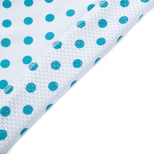 Cyan Polka Dot Printed <b>Cycling</b> Jersey Short Sleeve Full Zip Quick Dry Breathable Bike Top with Custom Logo & Pattern Available - Product Image 5