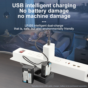 Nouveauté RingTeam LP-E6 LPE6 Chargeur intelligent rapide à deux emplacements pour batterie d'appareil photo Canon <span class=keywords><strong>EOS</strong></span> 6D 60D 70D 80D <span class=keywords><strong>R7</strong></span> R6 R63 R5 5D3 5D4 - Product Image 5