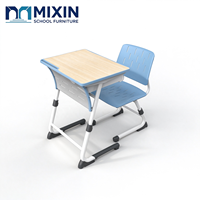 Ensemble de bureau et chaise réglables modernes pour élèves du primaire, plateau de table en bois, design confortable, écologique et durable