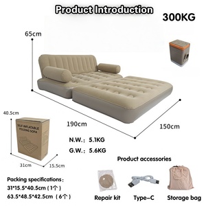 Canapé-<span class=keywords><strong>lit</strong></span> portable et durable, gonflable automatiquement, pour l'extérieur, tente de camping pliable, matelas pneumatique pour la maison, matériau floqué - Product Image 6