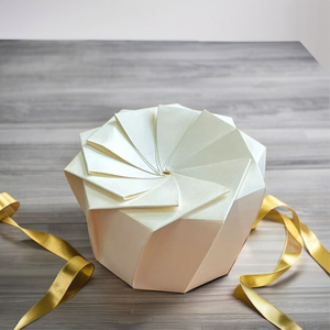Ebelee Boîte à Lunch Jetable Recyclée pour Plats à Emporter, <span class=keywords><strong>en</strong></span> Papier Kraft Motif Pétale de Lotus <span class=keywords><strong>Origami</strong></span>, Blanche - Product Image 1