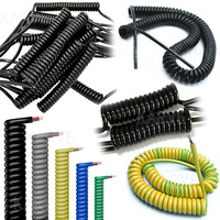 Câble électronique en PVC coloré à ressort, 2 à 9 conducteurs, câble spiralé brillant, fil de cuivre pur extensible, 300V