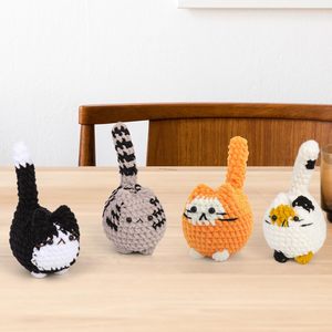 Porte-clés tendance en tricot et crochet, breloque chat, pendentif animal tricoté, amigurumi, porte-clés chat au crochet, cadeau pour les amoureux des chats, porte-clés chaton - Product Image 5